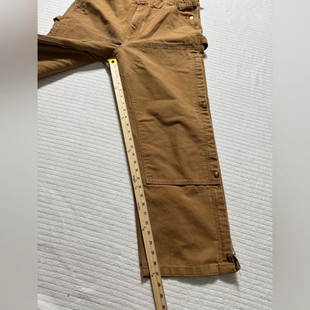 Carhartt Men's Brown Cargo Overalls Double Knee Outdoors - Picture 2 of 8